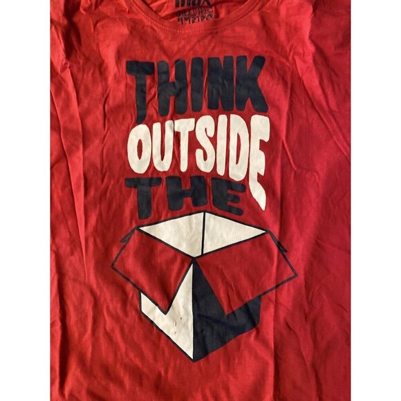 Red Think Outside The Box T-Shirt  XXL 2X Large - Picture 2 of 4